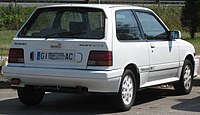 Rear view of a 1988 Suzuki Swift GTi