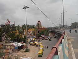 Puri Jagannath's temple and huge Hanuman statue at Agara