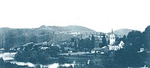 A Blue and White image of Ciucea in 1938, Cluj Country, Romania