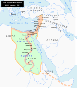 New Kingdom at its maximum territorial extent in the 15th century BC.