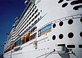 Port side (as viewed from the stern) of the Explorer of the Seas, docked at Philipsburg, Sint Maarten by Emma Jones