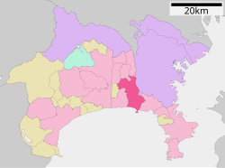 Location of Fujisawa in Kanagawa Prefecture