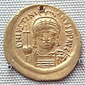 Gold coin of Justinian I (527–565 CE) excavated in India probably in the south.
