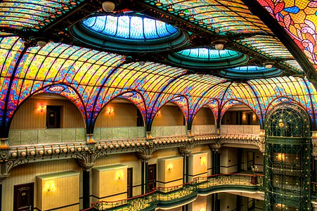 Mexico City Gran Hotel interior, built in 1918 by Jacques Grüber[157][158]