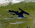 Great Bear Lake. Note the smoke plumes from wildfires