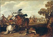 A cavalry battle, by Jan Martszen de Jonge.