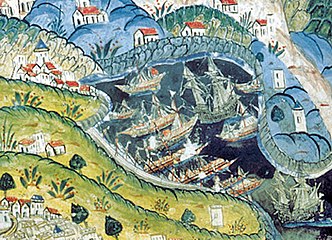 Ottoman Navy landing in Villefranche, during the 1543 Siege of Nice