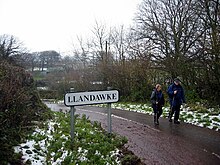 Llandawke is a small settlement in Carmarthenshire, Wales, situated roughly 1 mile from Laugharne, toward Tenby.