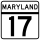 Maryland Route 17 marker