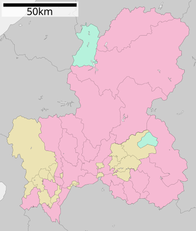 日本都道府县内自治体位置图/岐阜县在岐阜县的位置