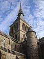 The spire of Mont Saint Michel.