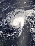 Hurricane Bertha near peak intensity
