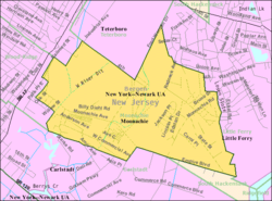 Census Bureau map of Moonachie, New Jersey