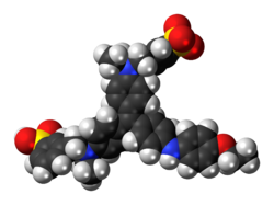 Space-filling model of the Coomassie Brilliant Blue R-250 molecule