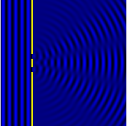 Computational model of an interference pattern from two-slit diffraction