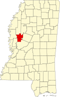 汉弗莱斯县在密西西比州的位置
