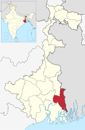 Location of North 24 Parganas in West Bengal