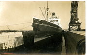 RMS Majestic in King George V dry dock, Southampton