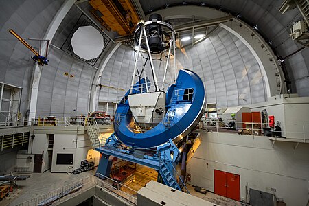 DESI installed on the Nicholas U. Mayall 4-meter Telescope at Kitt Peak National Observatory