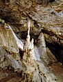 Stalagnate (column) in the cave of Remouchamps, Aywaille, Belgium.