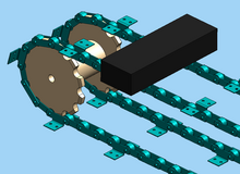 Diagram of a chain and sprockets in a conveyor system