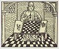 A woodcut drawn from Caxton's chess book printed in England in 1474