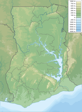 Map showing the location of Muni-Pomadze Ramsar Site