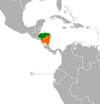 Location map for Honduras and Nicaragua.