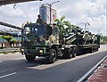 Iveco tank transporter of Malaysian Army seen carrying DefTech ACV 300 Adnan.