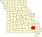 韋恩縣在密蘇里州的位置