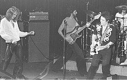 Prism playing at Whisky a Go Go in 1977. From left to right: Ron Tabak (vocals), Tom Lavin (bass), Lindsay Mitchell (guitar), Rocket Norton (drums)