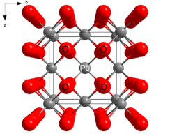 Unit cell, ball and stick model of plutonium(IV) oxide