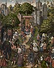 Master of Frankfurt, Festival of the Archers, 1493. Royal Museum of Fine Arts, Antwerp. This was painted for Antwerp's Guild of the Ancient Crossbow.