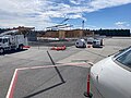 WYS airport new terminal construction taken from the tarmac on deplaning