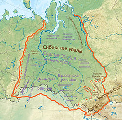 Map of the West Siberian Plain with the Kulunda Plain in the southern part