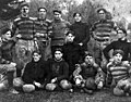 The State Normal School at San Jose football team in 1910. Jerseys display a large "N" for "Normal"