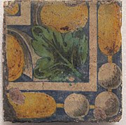 Single tile from the chapel of the Château de la Bastie d'Urfé