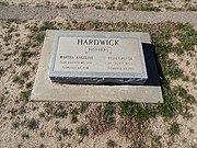 Graves of Felix Grunde Hardwick (1831 - 1908) and his wife Martha Angeline Hardwick (1831 - 1896).