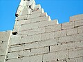 Photo of engraved battle scenes on Ramesseum First Pylon, Thebes.