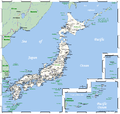 Image 30A map of Japan's major cities, main towns and selected smaller centers (from Geography of Japan)