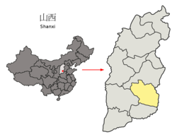 Location of Changzhi City jurisdiction in Shanxi