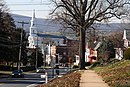 US 40 Alternate westbound approaching MD 17 in Middletown, with South Mountain in the background