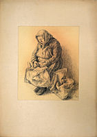 Study of an old woman, pencil drawing, undated.jpg