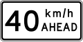 Road works speed limit ahead - 40 km/h