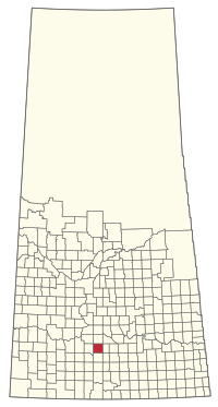 Location of the RM of Wheatlands No. 163 in Saskatchewan