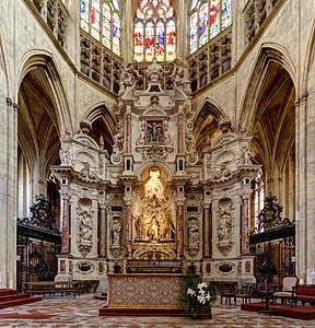 The high altar in the choir, by sculptor Gervais Drouet (1668)