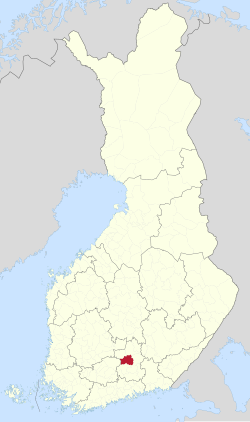 Location of Asikkala in Finland