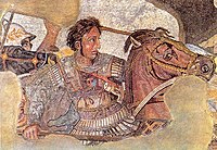 亚历山大镶嵌画的细节，描绘亚历山大大帝，约公元前100年，庞贝