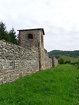 The front of reconstructed wall and tower