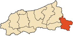 Map of Jijel Province highlighting Settara District